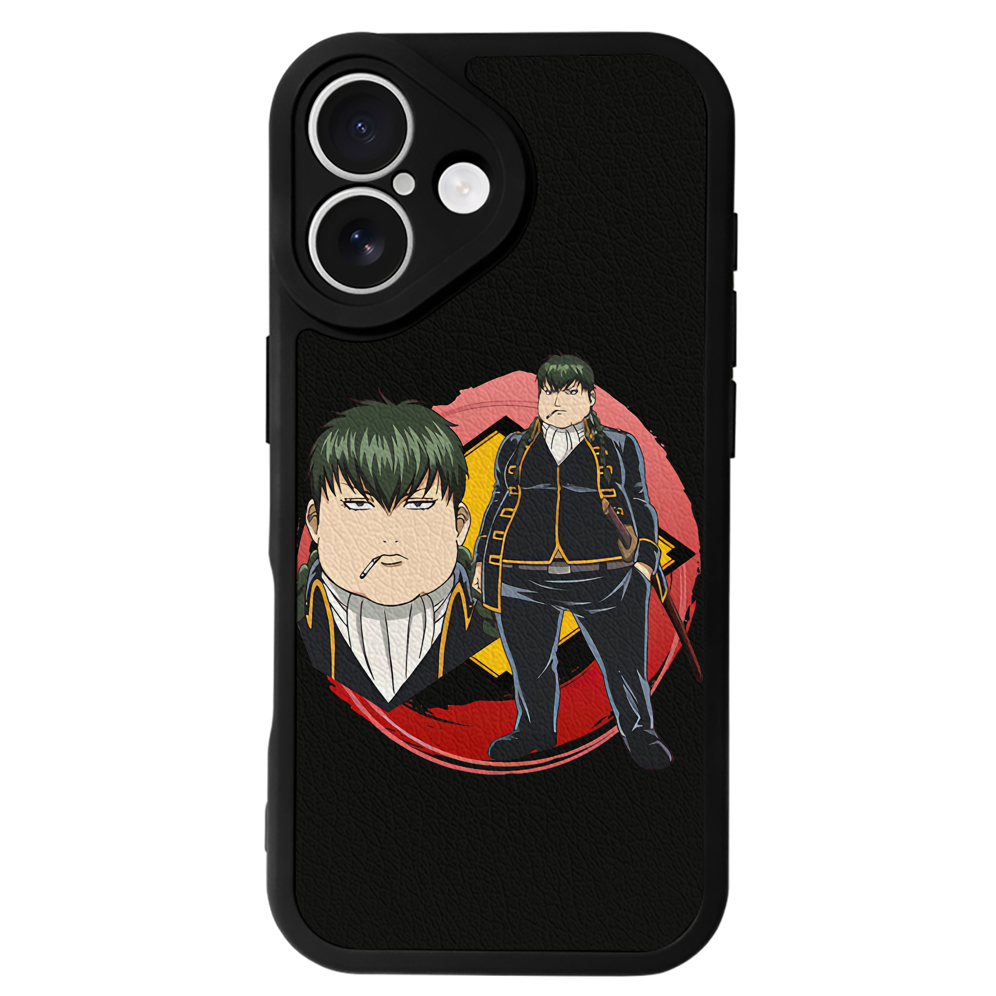 （画像用） ぎんたま 坂田銀時（さかたぎんとき） 神楽 志村新八（しむら しんぱち） GINTAMA Sakata Gintoki Kagura Shimura Shinpachi 【iPhone 16シリーズ対応】シリコンスマホケース（レザー調） 材質：シリコン